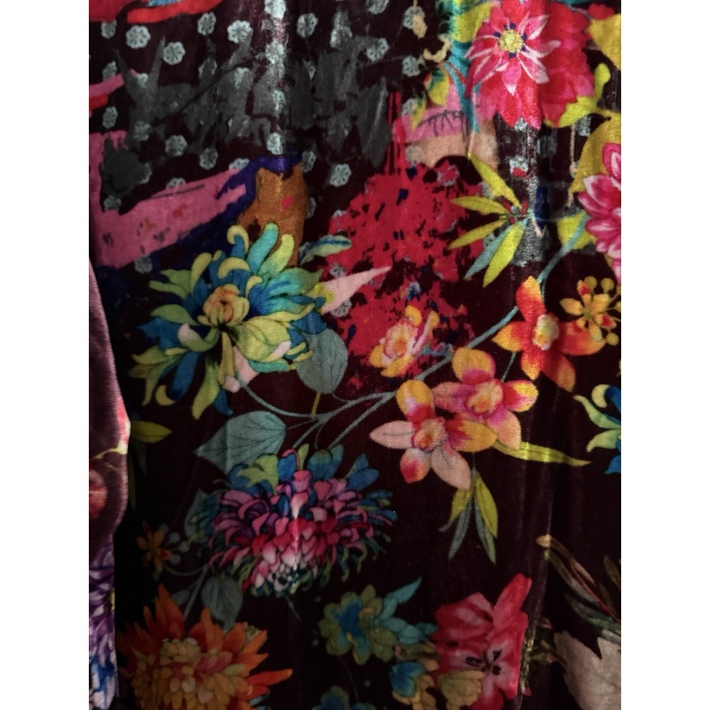 Johnny Was Grace Tessa Velvet Patchwork Boho Tunic Women's Size Large - Picture 11 of 13